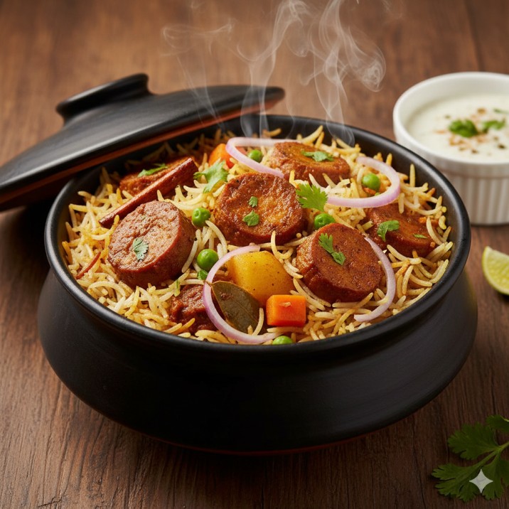 Veg Chaap Masala Biryani